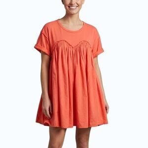 Free People Catalina Mixed Media Mini Dress Watermelon Women Size XS NWOT